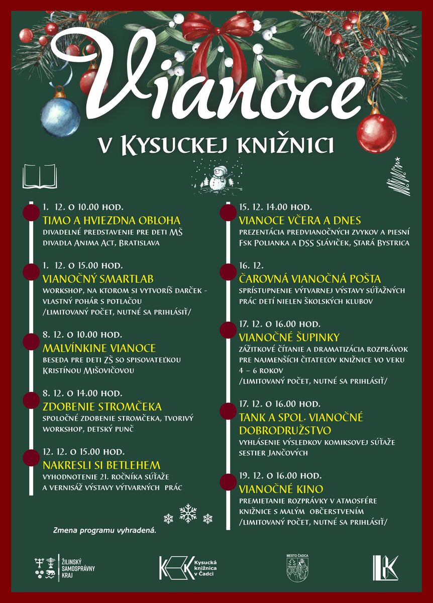 Vianoce v kniznici 2025 program