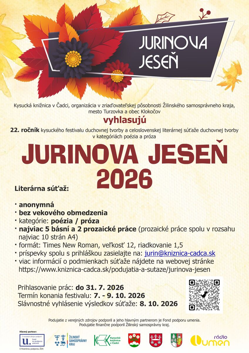 Jurinova jesen baner 2026 vyhlasenie