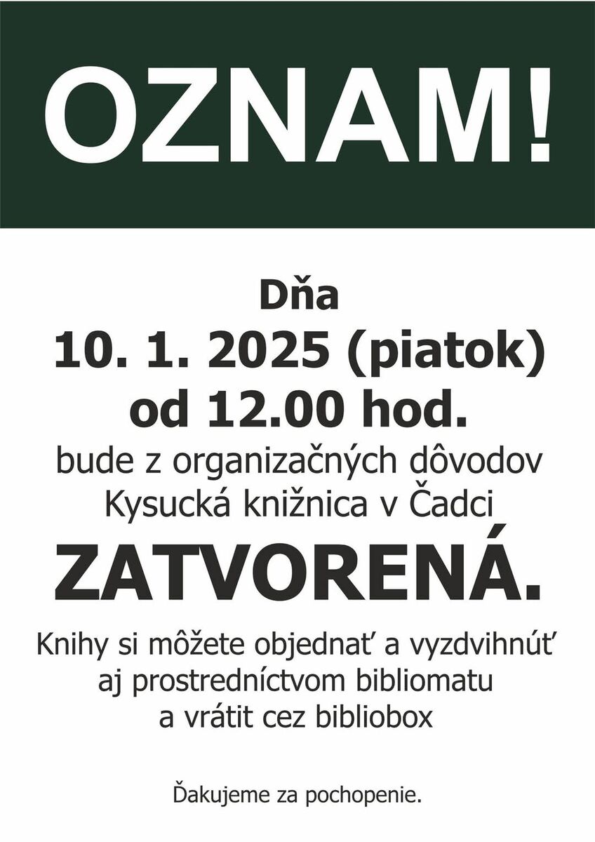Oznam 10.1.25