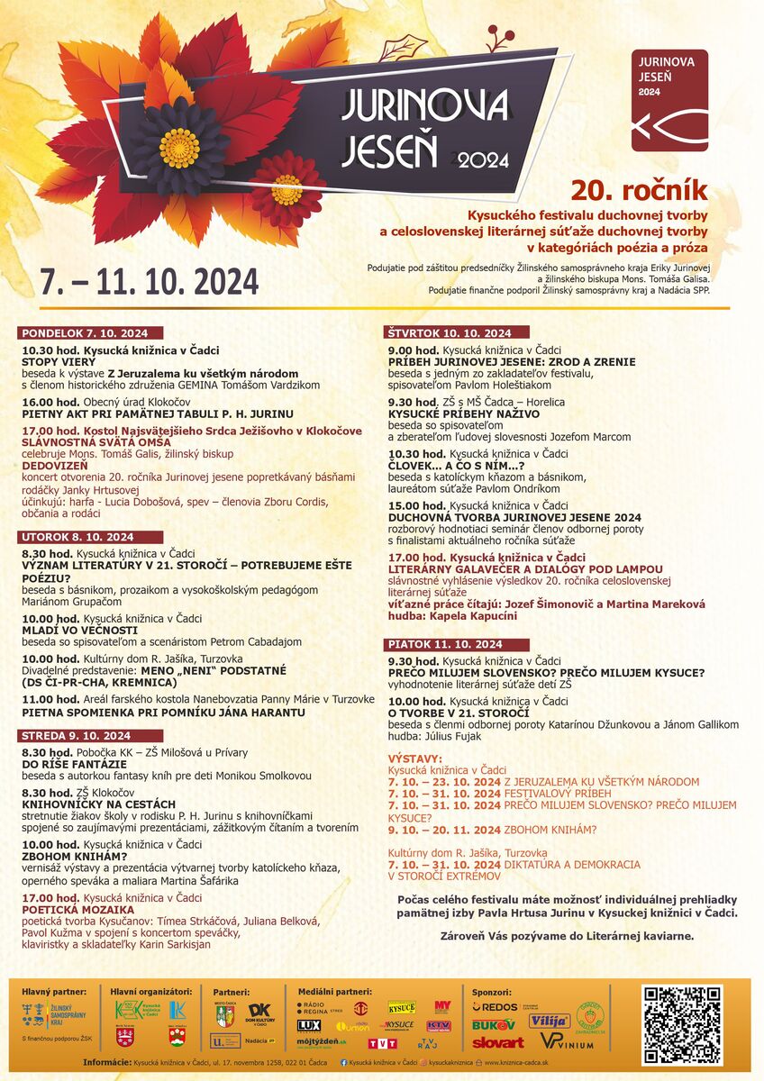 Jurinova jesen 2024 program