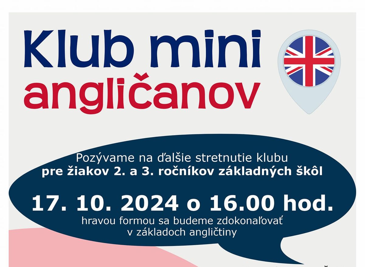 Klub mini angličanov 17.10.2024 uvodna