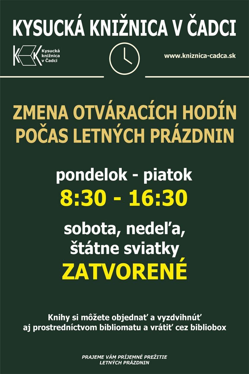 otvaracie hodiny zmena leto