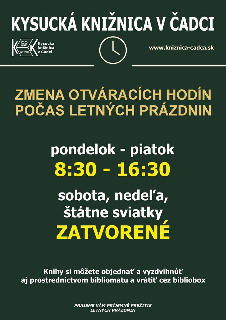 otvaracie hodiny zmena leto velkost
